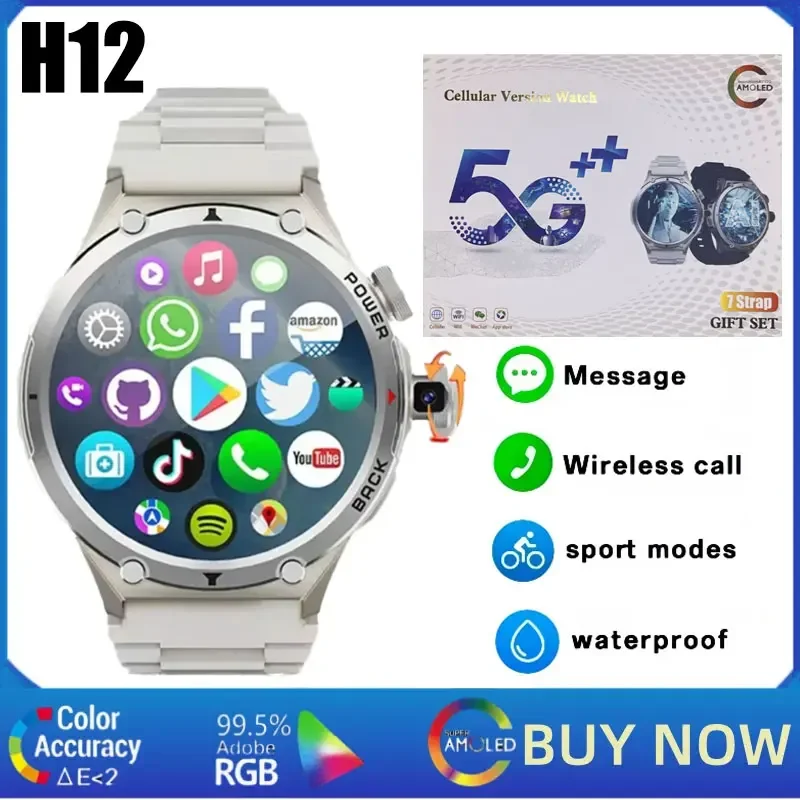 Smartwatch Watches For Women With Gps - H12 4G LTE 안드로이드 스마트워치, 1.6인치
