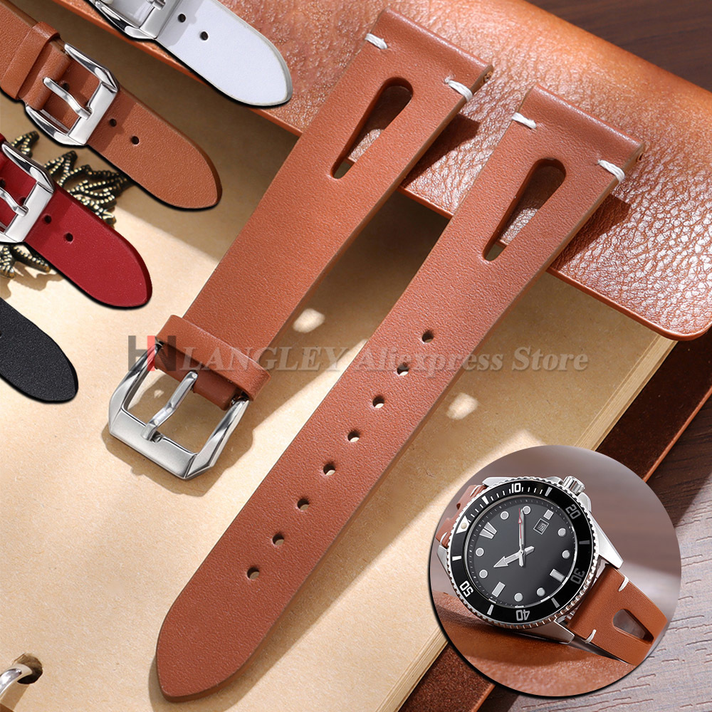 Smartwatch Vintage Watches For Women - 빈티지 스타일의 천연 가죽 시계줄, 20mm