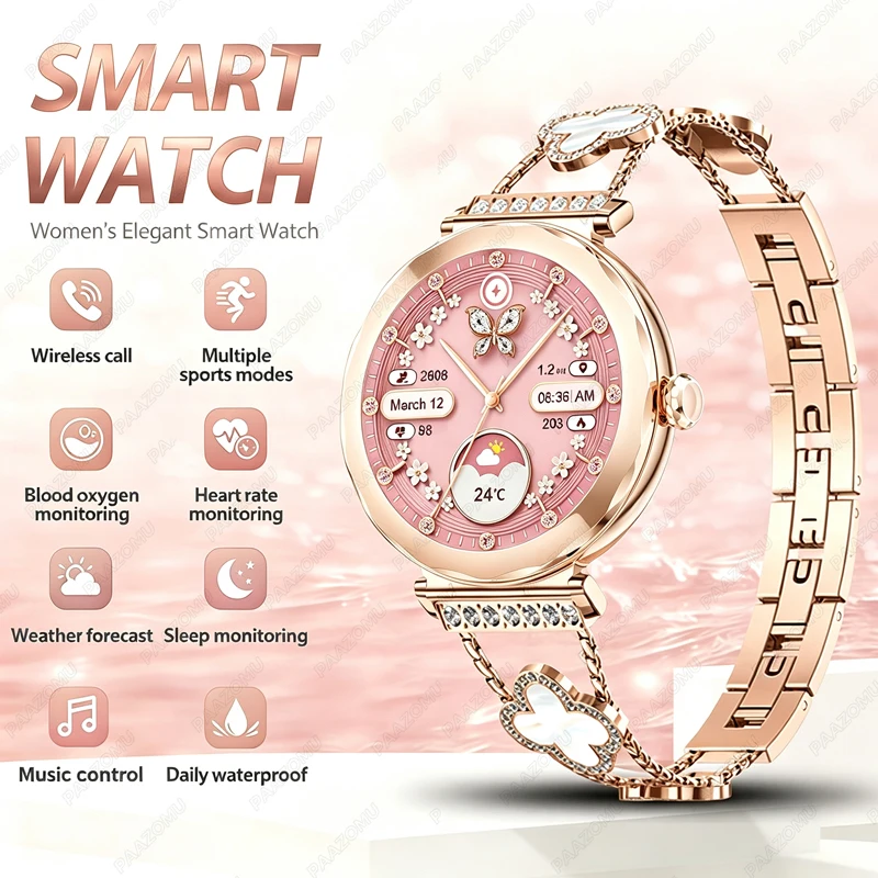 Watches Ladies Smartwatch - 로즈 골드 여성용 스마트워치 2026, 블루투스