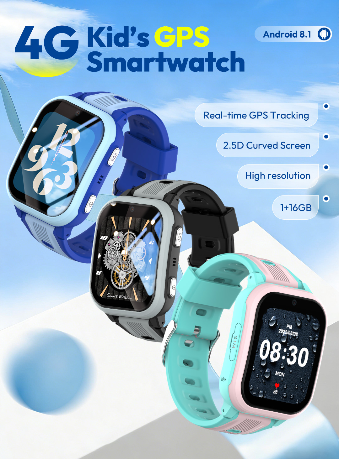Smartwatch Watches For Kids With Gps - KT41 스마트워치 - 4G폰 어린이용 시계