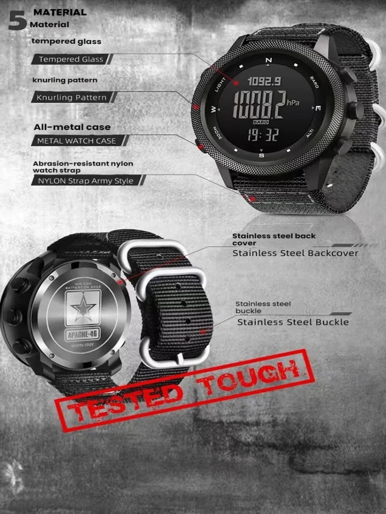 노스 엣지 아파치46 남성용 아웃도어 스포츠 시계, 고 - Altimeter Compass Watch 리뷰 및 가격