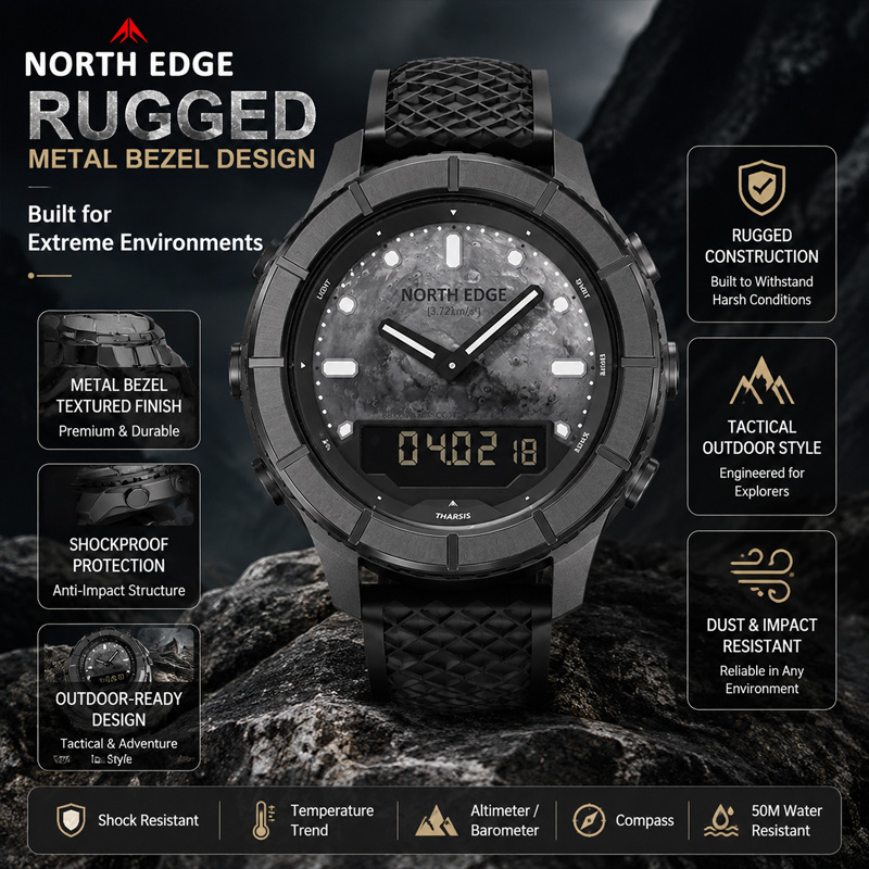노스 엣지 2026 타르시스 남성용 탄소 섬유 시계,  - Altimeter Compass Watch 리뷰 및 가격