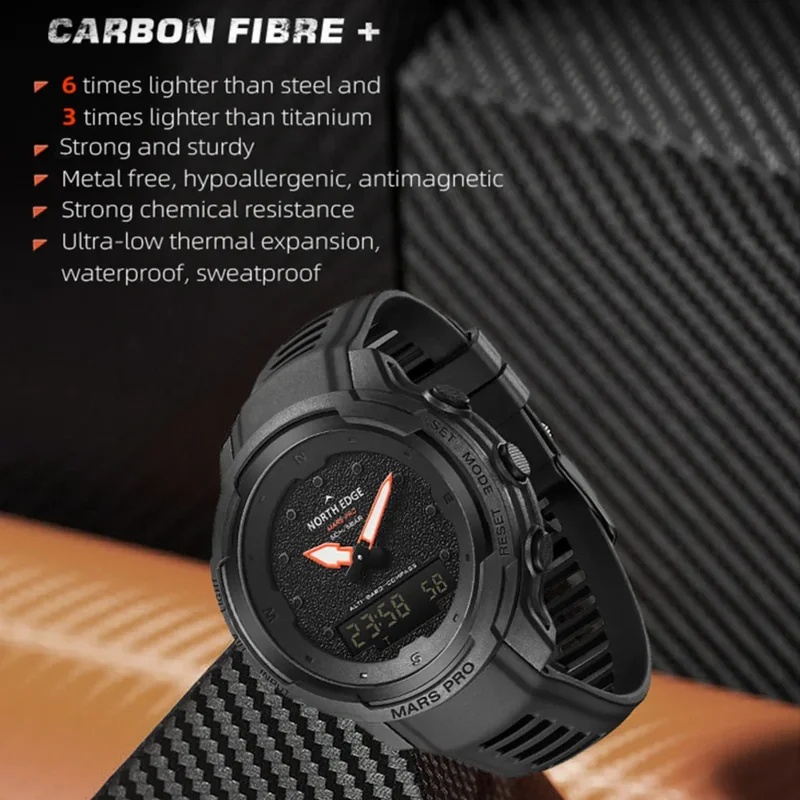 노스 엣지 남성용 아웃도어 스포츠 시계, 탄소 섬유 케 - Altimeter Compass Watch 리뷰 및 가격
