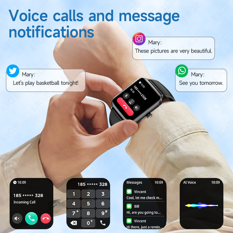 LIGE 스마트 워치(여성용/남성용), 풀 터치 스크린 - Watches Ladies Smartwatch 리뷰 및 가격